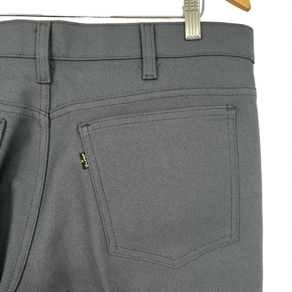 Vintage 1975 Levi’s Pants Dacron Straight Leg Black‎ Tab Gray 36x32
